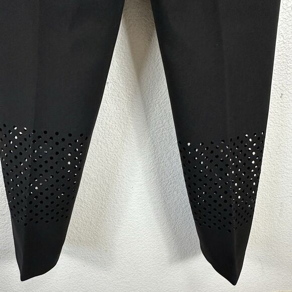 3.1 PHILLIP LIM Pants Women Size 4 Black Perforated Leg Pleated Tuxedo Trouser - Picture 7 of 10